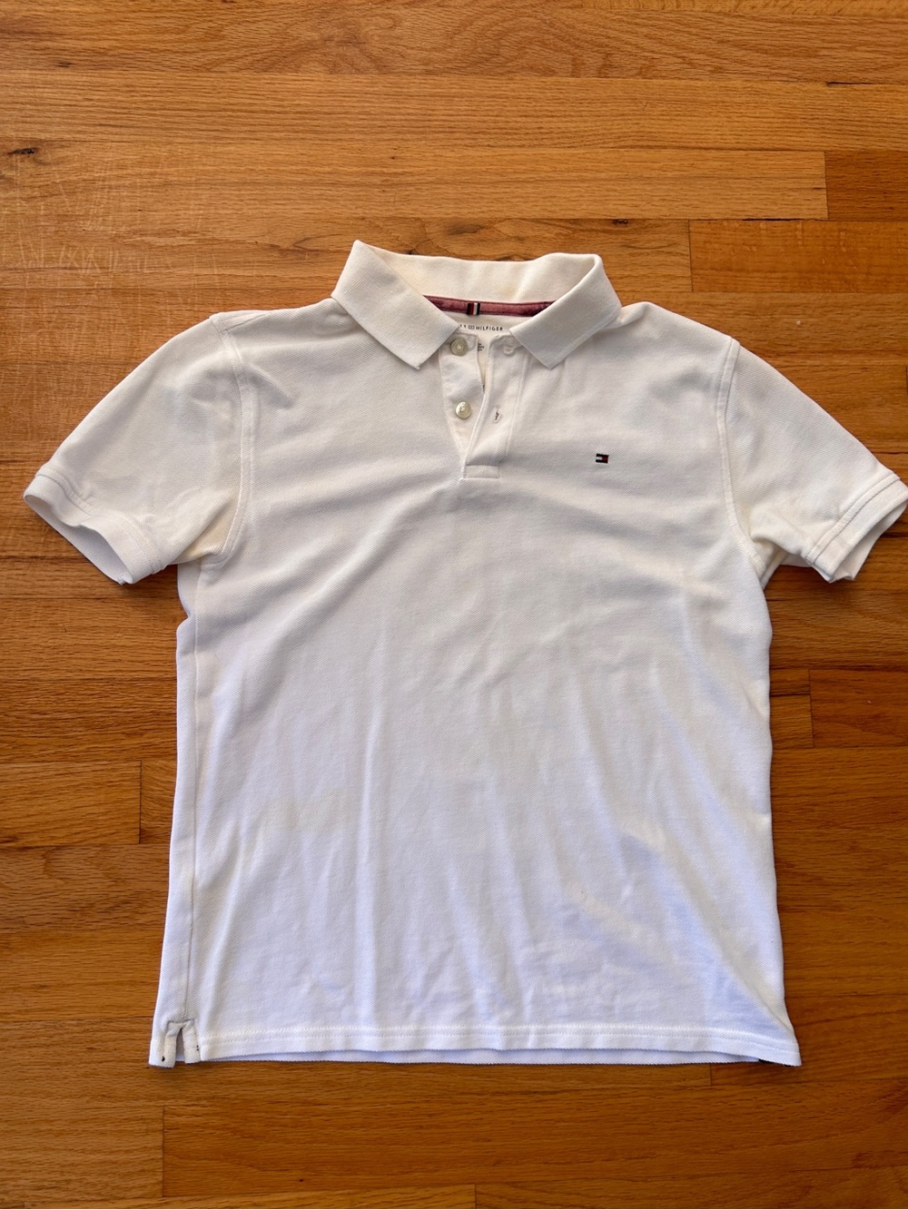 Tommy Hilfiger White Polo Shirt with Signature Flag Logo